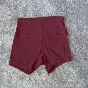 Size 6 red red merlot 4” align shorts. Lululemon.